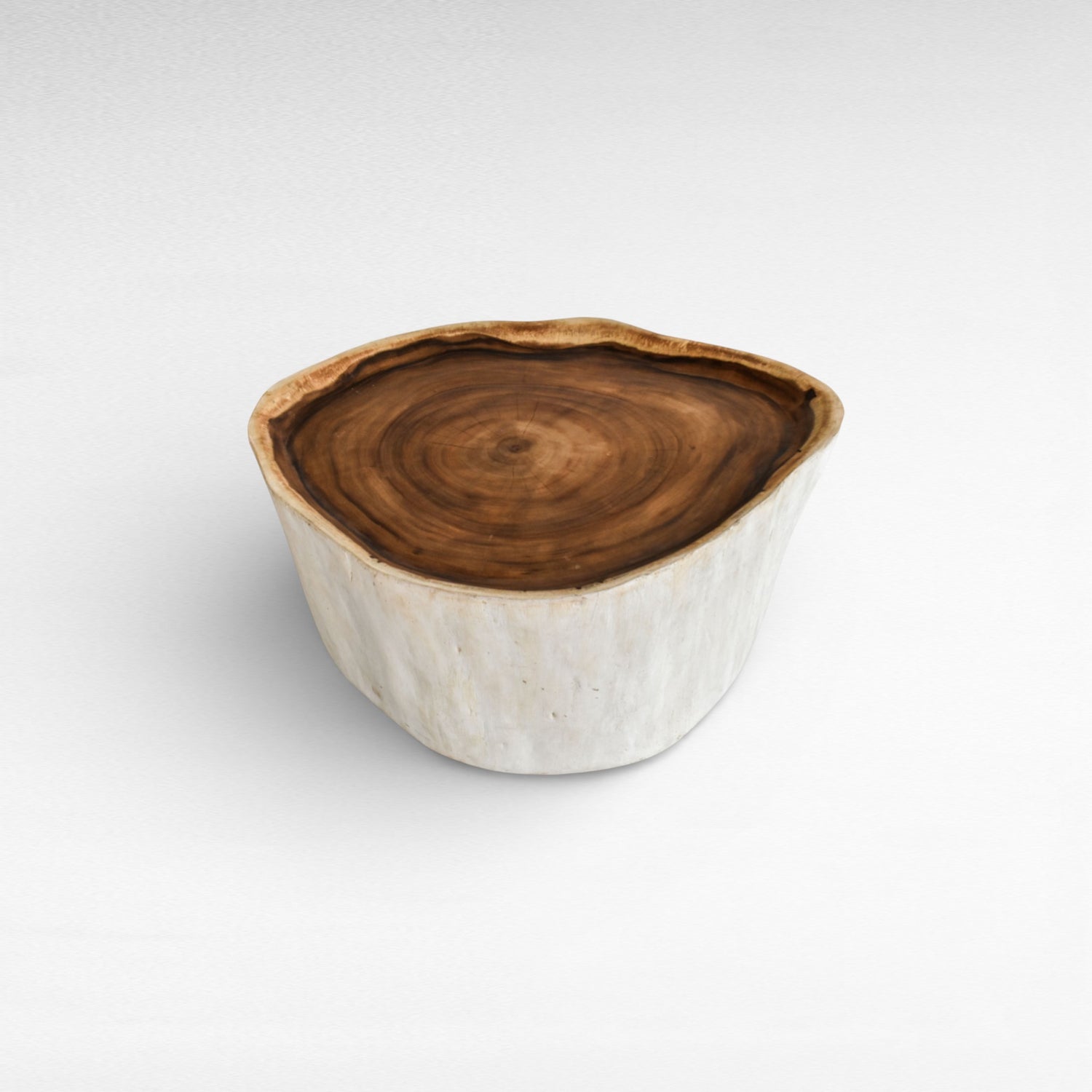 COFFEE TABLE ROUND SUAR WOOD NATURAL & BLEACH W100 |D80 |H45 cm