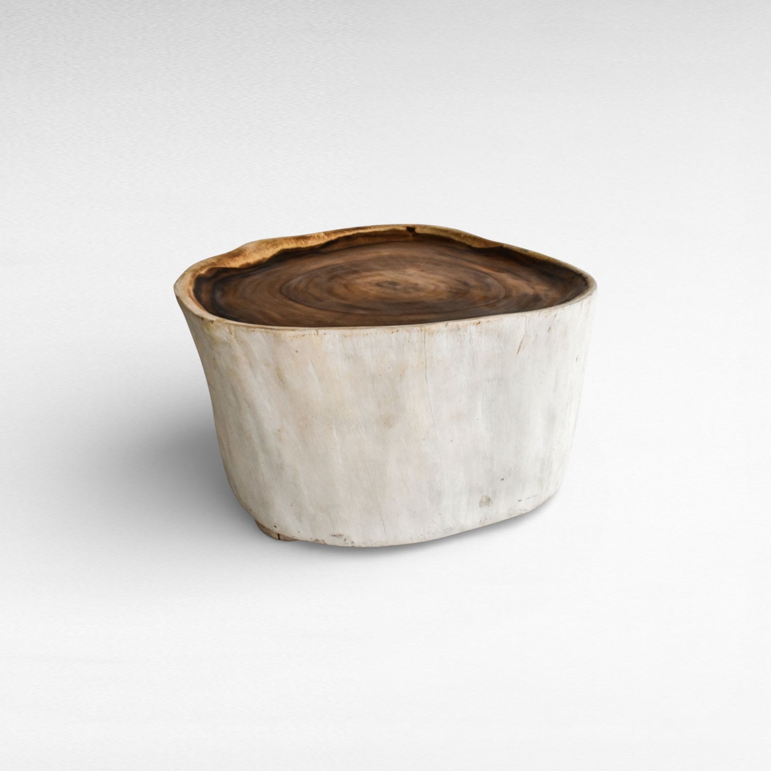 COFFEE TABLE ROUND SUAR WOOD NATURAL & BLEACH W100 |D80 |H45 cm