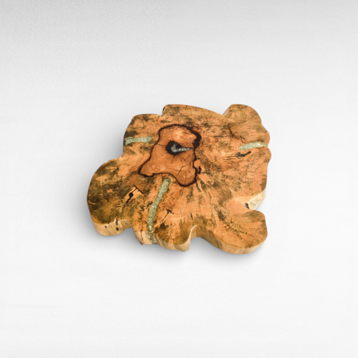 COFFEE TABLE TAMARIN WOOD NATURAL & WHITE RESIN W80 |D80 |H45 cm