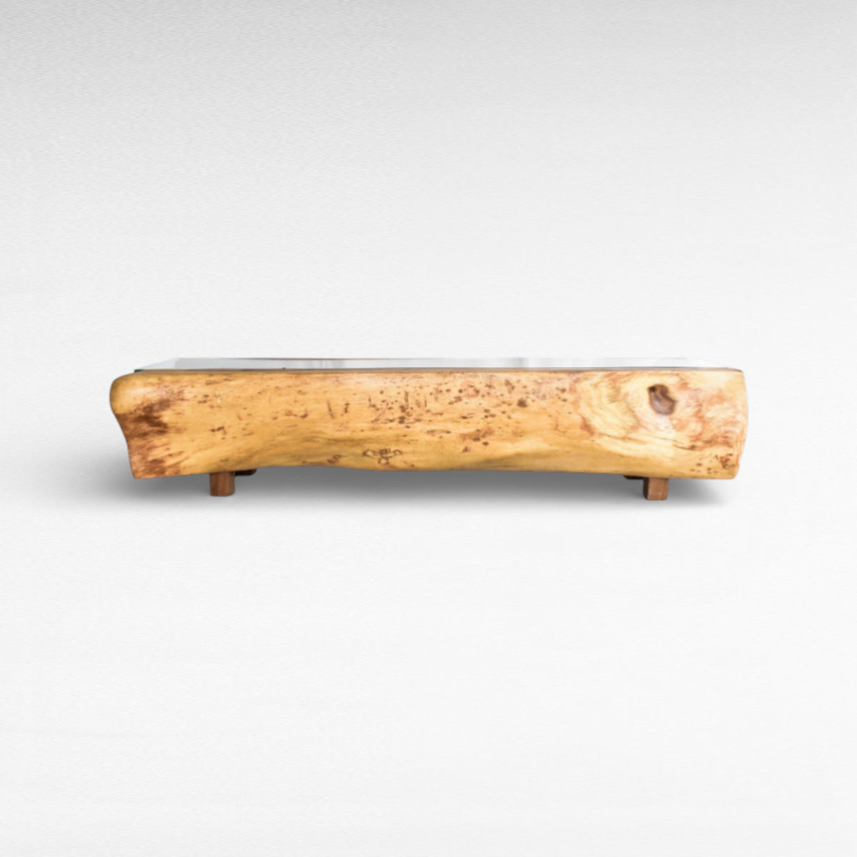 COFFEE TABLE SUAR WOOD WITH GLASS NATURAL W200 |D60 |H50 CM