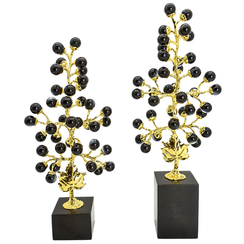 TREES WITH BLACK AGATE SET OF 2