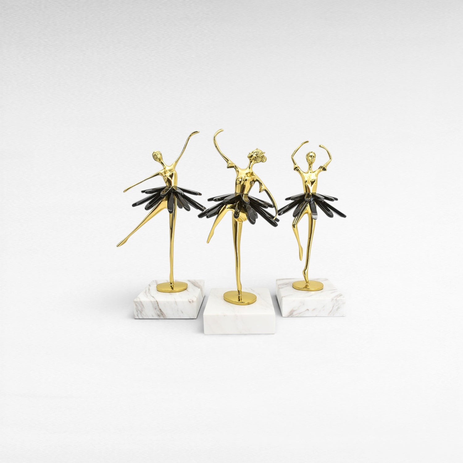 BALLERINAS WITH BLACK ONYX SET OF 3