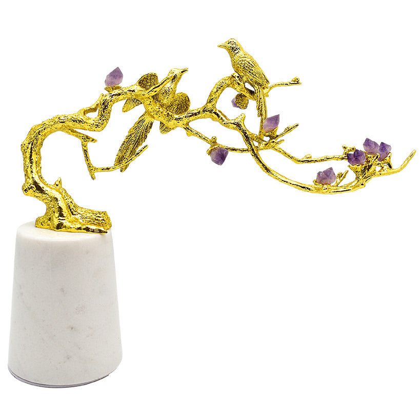 SINGING BIRD ON AMETHYST TREE