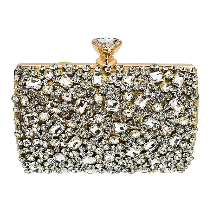 CLUTCH 2 GOLD LARGE STRASS