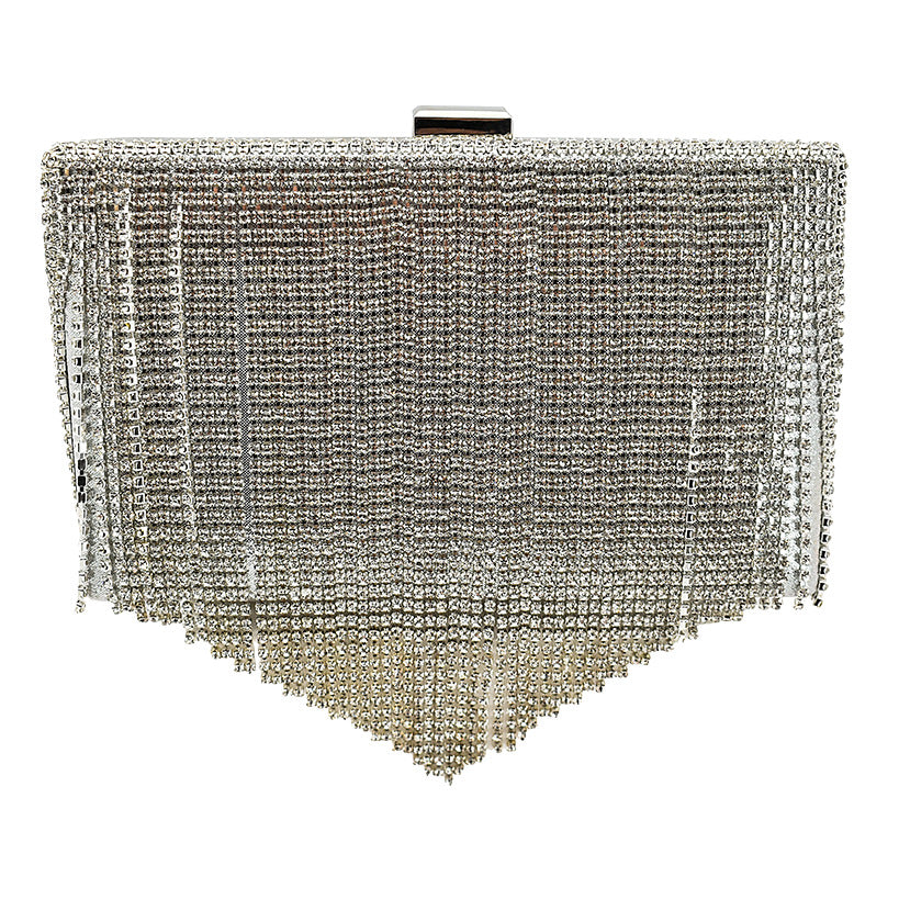 CLUTCH 7 SILVER WITH STRASS TEARS