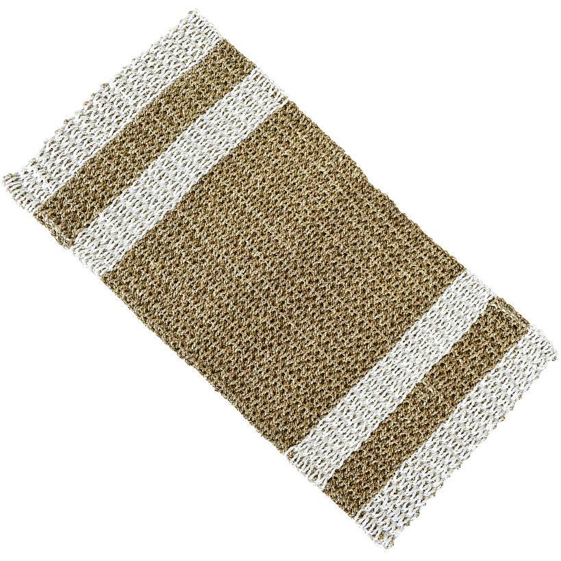 CARPET SYNTHETIC RATTAN NATURAN AND WHITE - Chora Mykonos