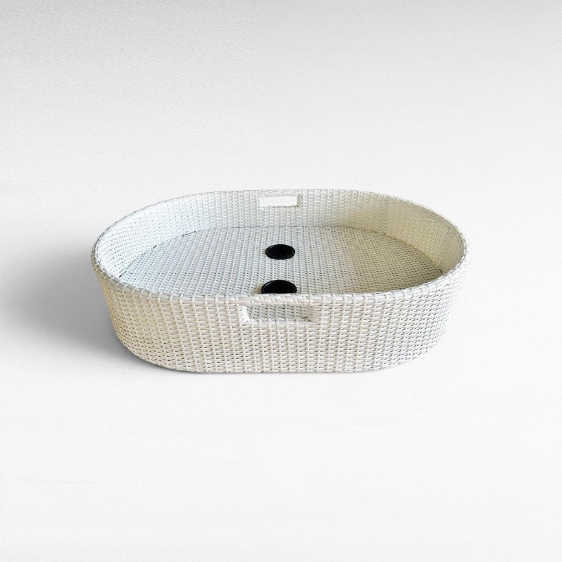FLOATING OVAL POOL TRAY WHITE COLOR 90x60x20cm - Chora Mykonos