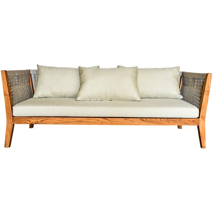 SOFA JERMAN LIGHT GREY ROPE 200x80x75cm - Chora Mykonos