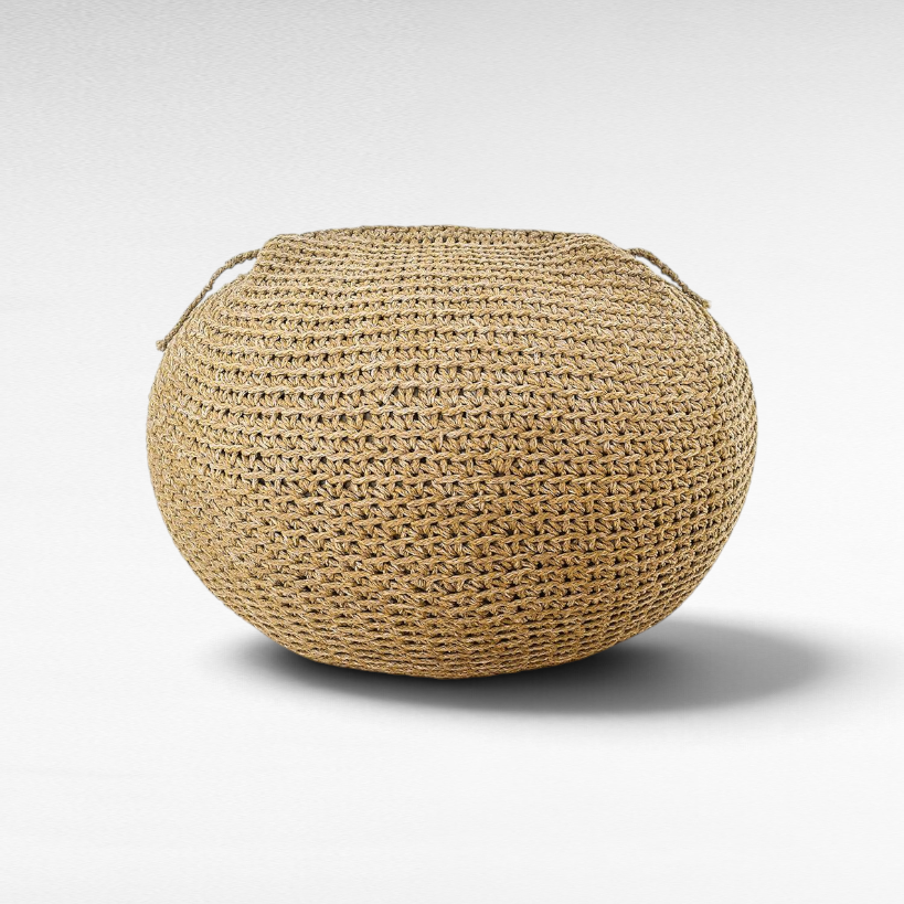POUF ROPE NATURAL 60x60x50cm - Chora Mykonos