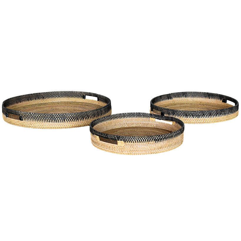 TRAY RATTAN SET OF 3 - Chora Mykonos