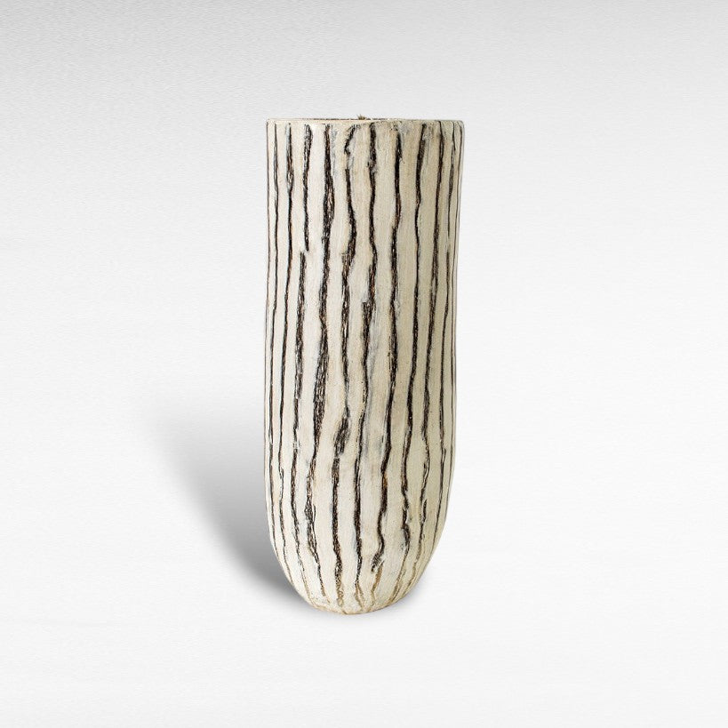 PALM POT CANDLE WHITE WASH 40 X 20