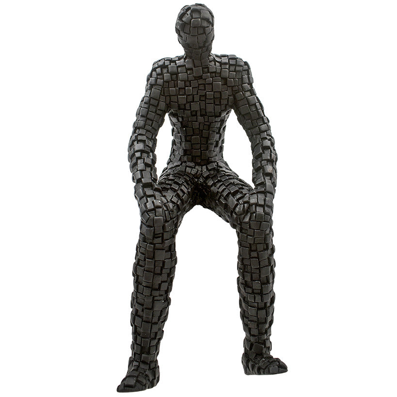 SITTED THINKING MAN BLACK