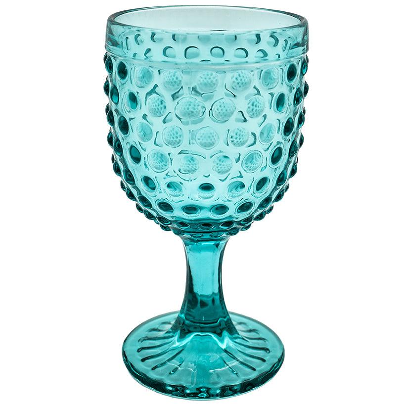 SKY BLUE BUBBLE WINE GLASS 300ML 9x9x17cm - Chora Mykonos