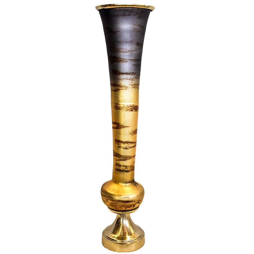 GOLDEN GLASS ALUMINIUM VASE - Chora Mykonos