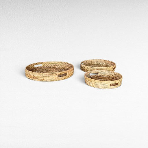 TRAY RATTAN SET OF 3 - Chora Mykonos