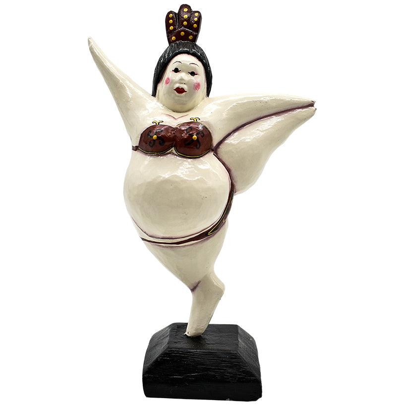 WOODEN BALLERINA 18x12x28cm - Chora Mykonos