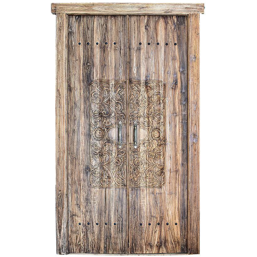 TEAK WOODEN DOOR - Chora Mykonos