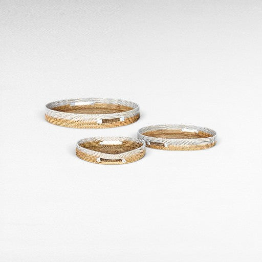 TRAY RATTAN SET OF 3 - Chora Mykonos