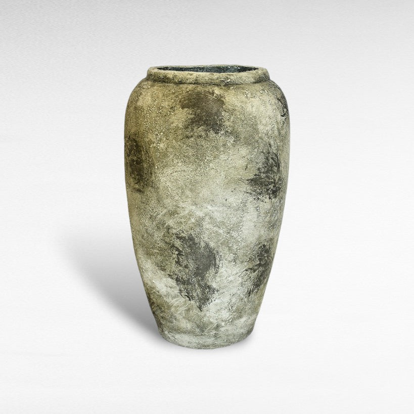 TERRACOTTA ANTIQUE COATING GREEN PLANTER W30 |D30 |H50 CM