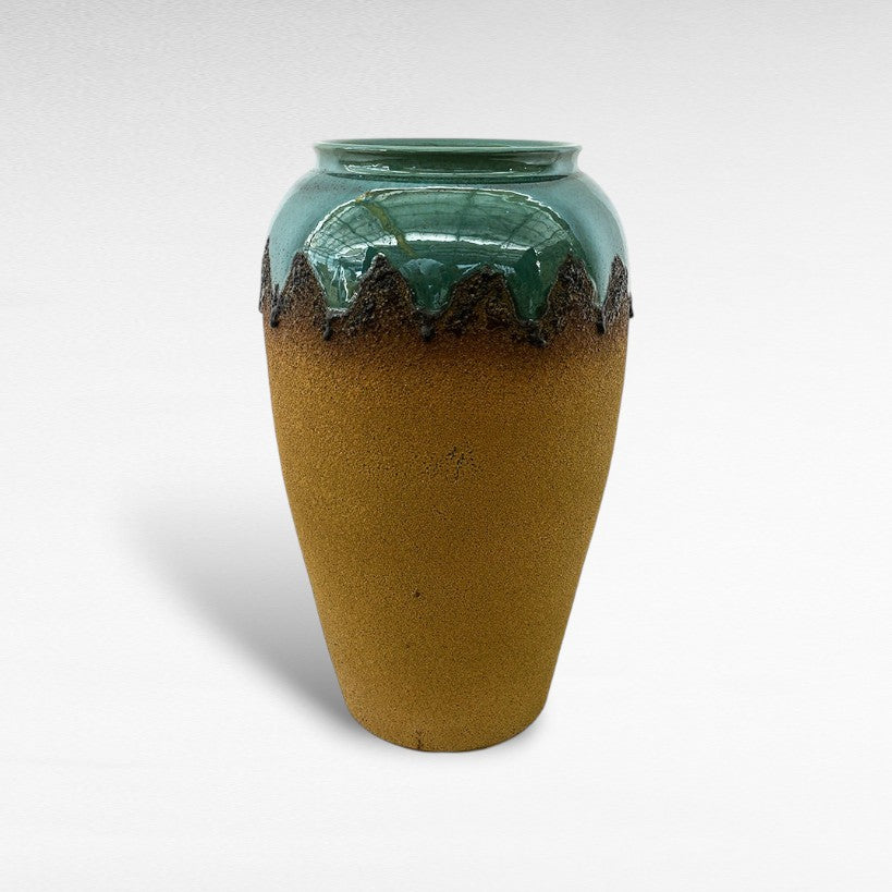 CERAMIC PLANTER WITH ENAMEL PAINTING Φ40 |Η60 CM