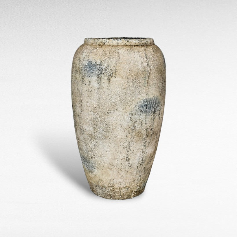 TERRACOTTA ANTIQUE COATING GREY PLANTER W30 |D30 |H50 CM