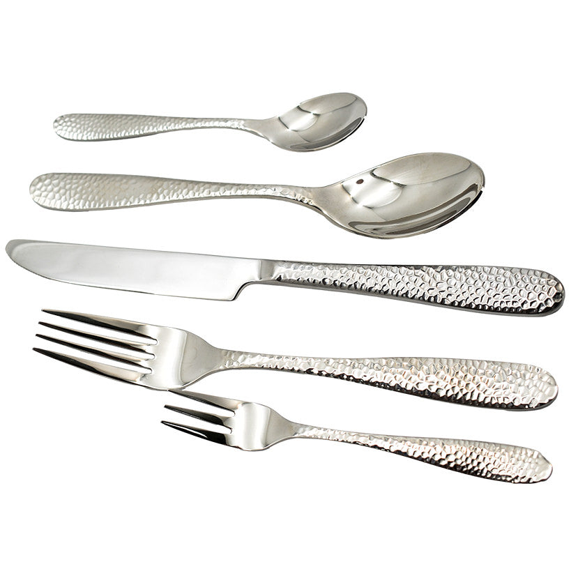 HAMMERED CUTLERY OF 30 PCS FOR 6 GUESTS