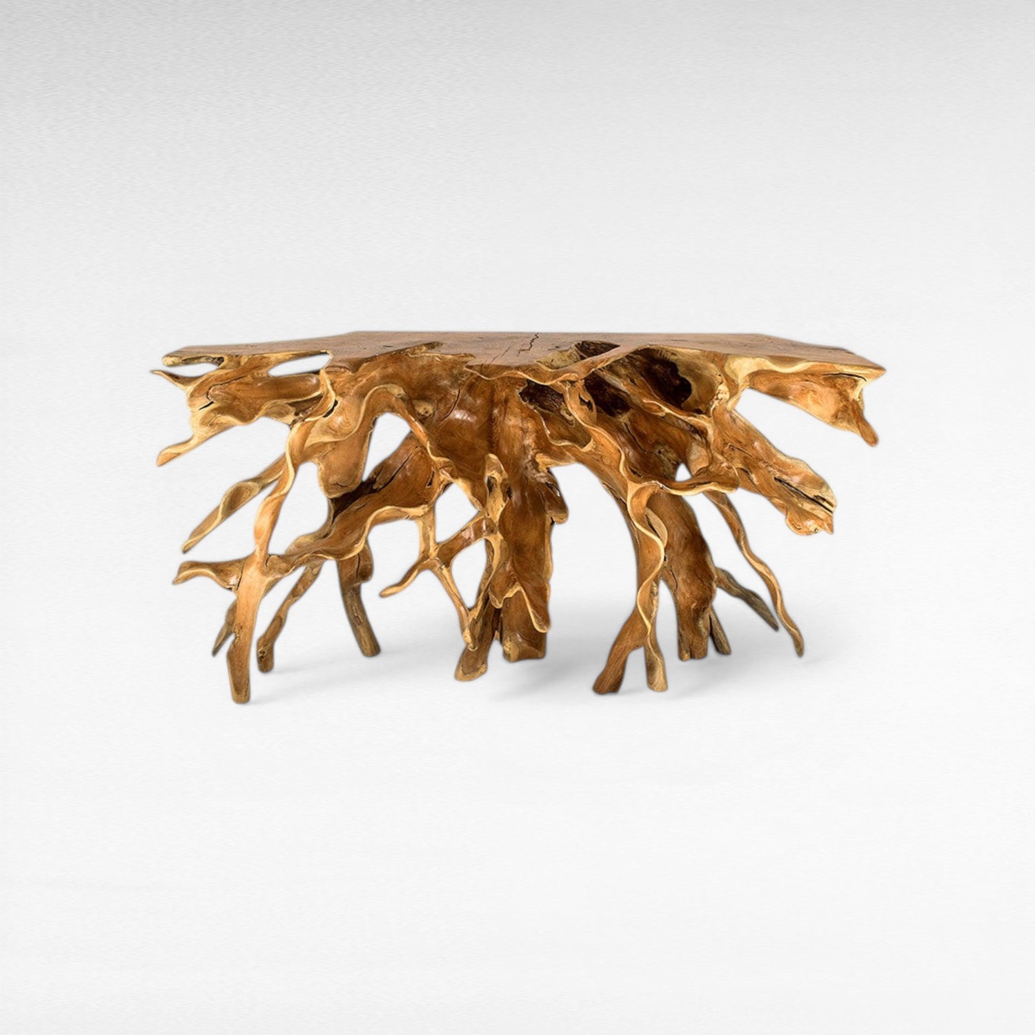 TEAK WOOD ROOT WITH GLASS NATURAL COLOR W150 |D43 |H80 CM