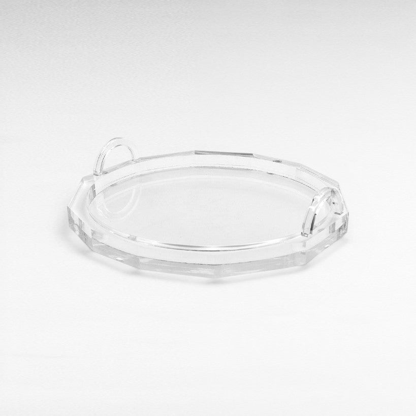 ACRYLIC ROUND TRAY LARGE WITH ACRYLIC FINISH - Chora Mykonos