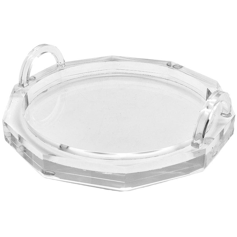 ACRYLIC ROUND TRAY WITH ACRYLIC FINISH - Chora Mykonos