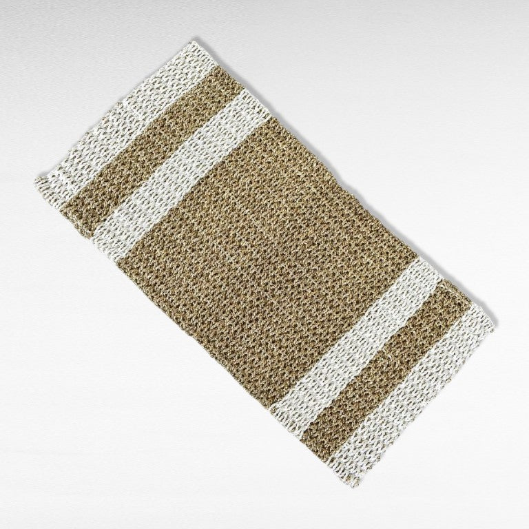 CARPET SYNTHETIC RATTAN NATURAN AND WHITE - Chora Mykonos