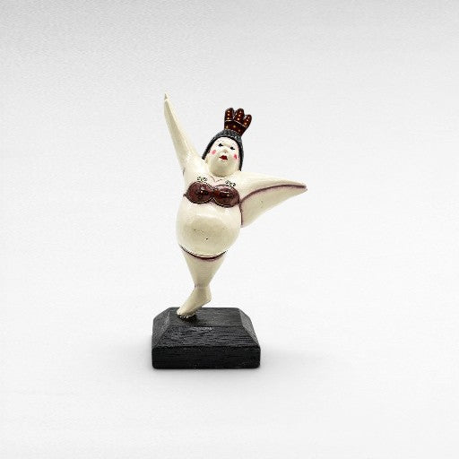WOODEN BALLERINA 14x12x25cm - Chora Mykonos