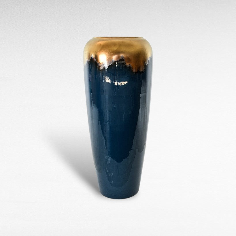 CERAMIC PLANTER WITH ENAMEL PAINTING Φ40 |Η90 CM