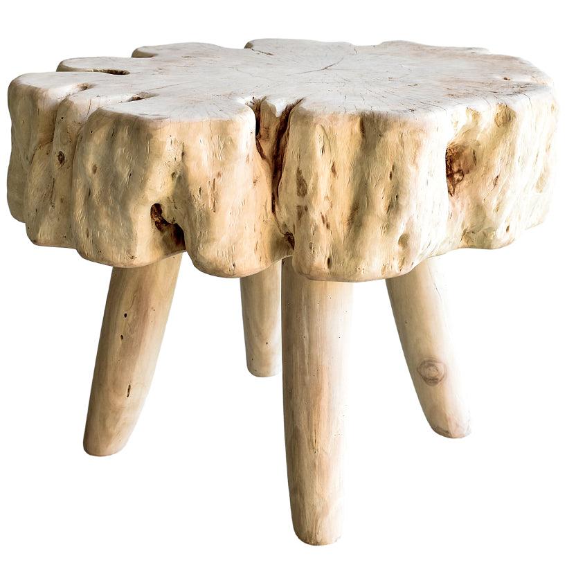 BLECHED EUPHORIA LONGANA WOOD COFFEE TABLE 62x56x50cm - Chora Mykonos