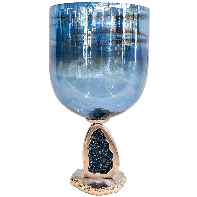 GLASS ALUMINIUM CANDLE HOLDER - Chora Mykonos
