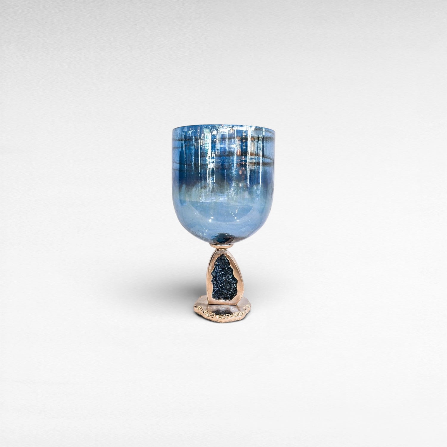 GLASS ALUMINIUM CANDLE HOLDER - Chora Mykonos