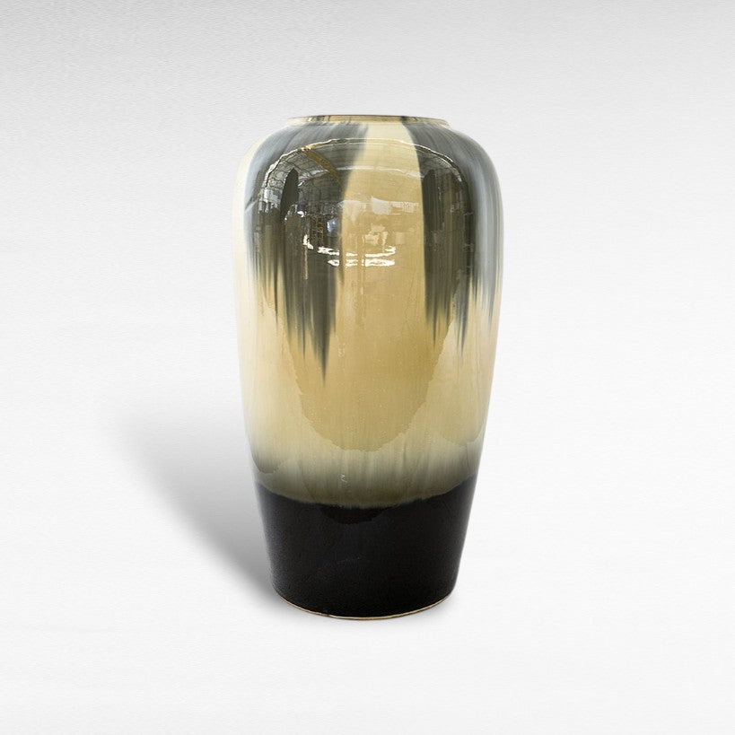 CERAMIC PLANTER WITH ENAMEL PAINTING Φ40 |Η60 CM