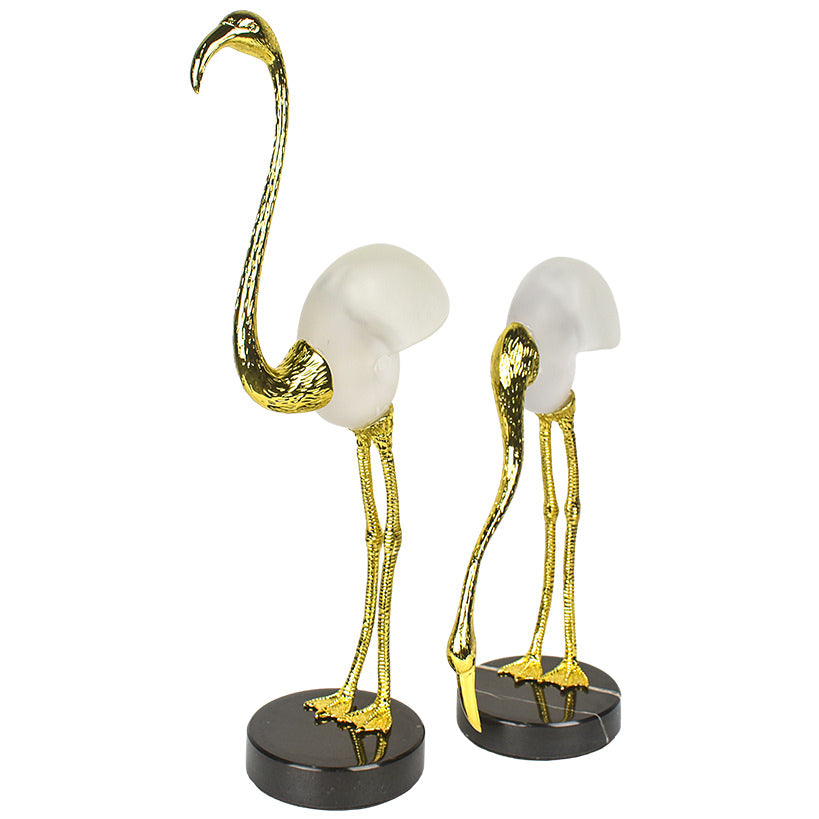 FLAMINGO WITH SHELL SKIRTS SET OF 2