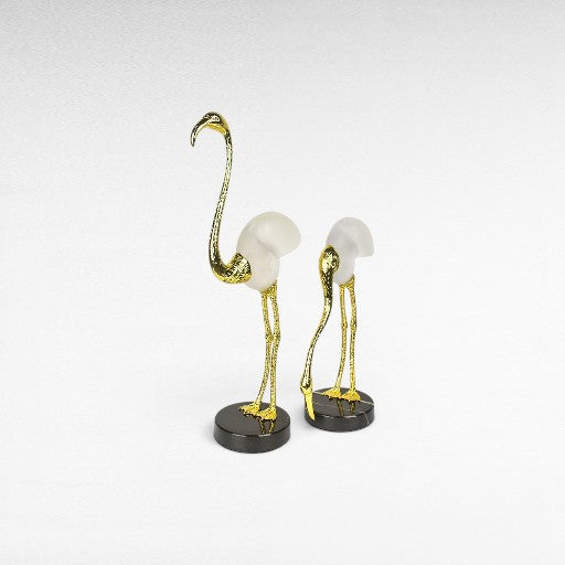 FLAMINGO WITH SHELL SKIRTS SET OF 2