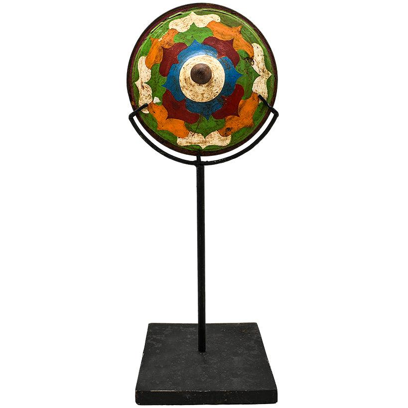 MULTICOLOR SPINNING TOP WITH STAND - Chora Mykonos