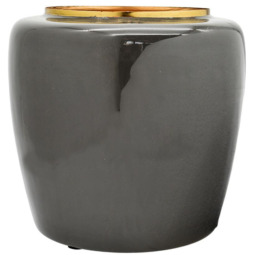 SO SHINNY GREY VASE - Chora Mykonos