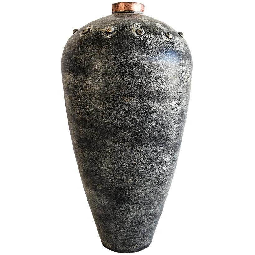 POT WITH COPPER RING - Chora Mykonos