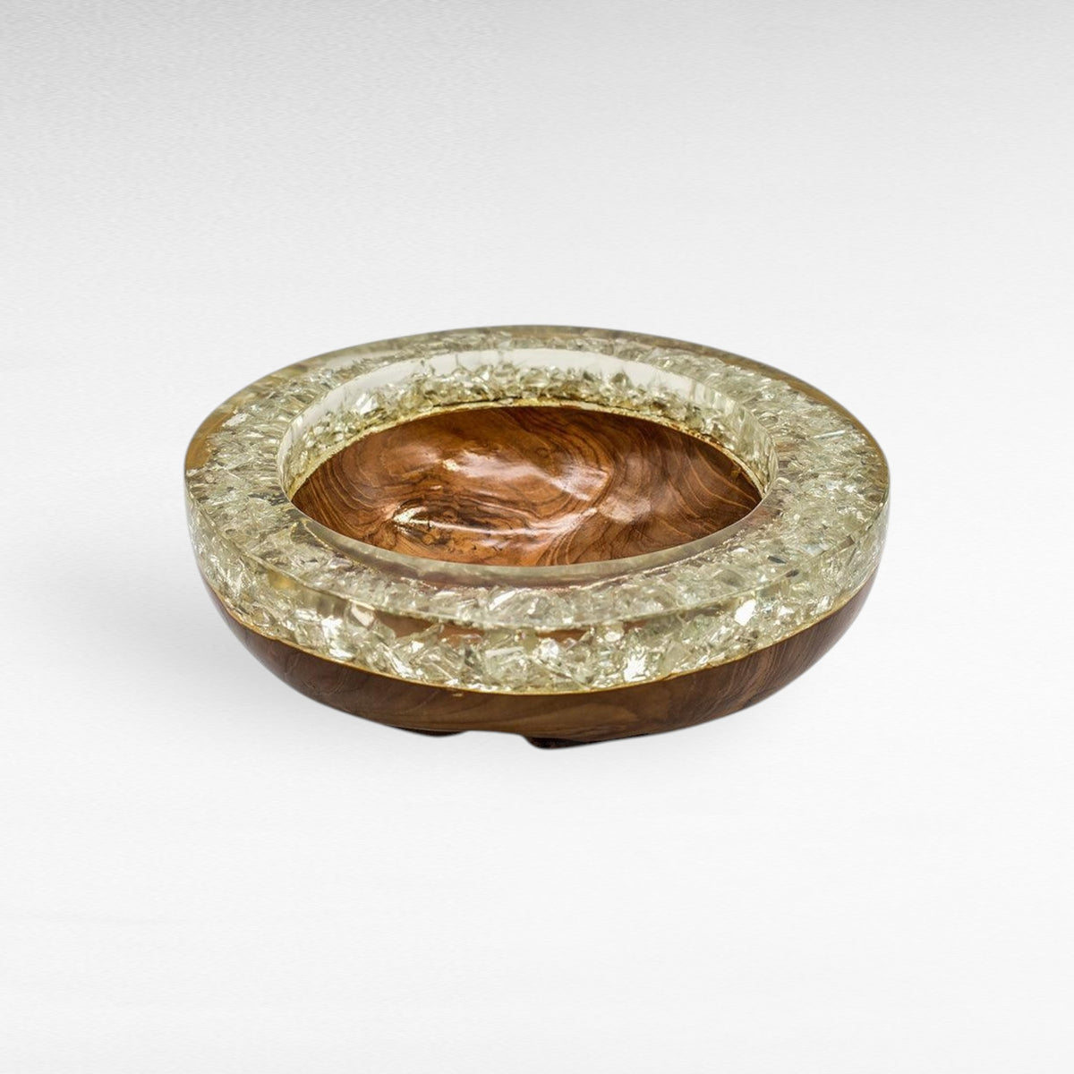 TEAK BOWL RESIN WHITE 30x25x9cm - Chora Mykonos