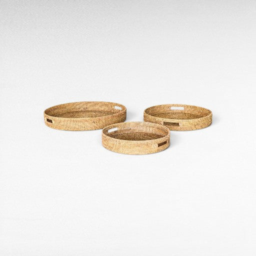 TRAY RATTAN SET OF 3 - Chora Mykonos