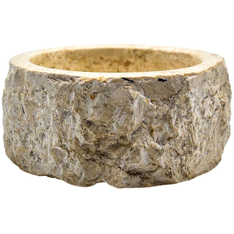 WHITE STONE BOWL 17x17x8cm - Chora Mykonos