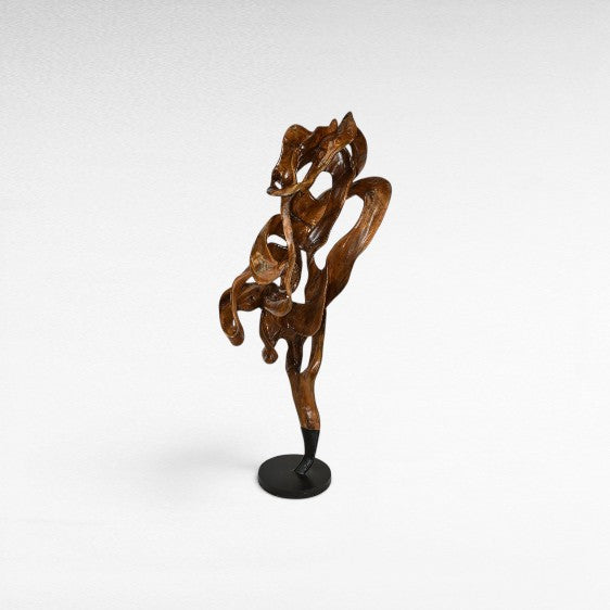 TEAK ROOT DECORATON ON METAL BASE W100 |D50 |H245 CM