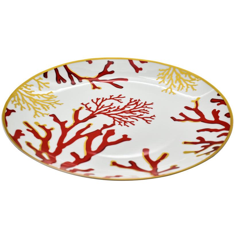 CORAL REEF PORCELAIN LARGE PLATE 30x30x3cm - Chora Mykonos
