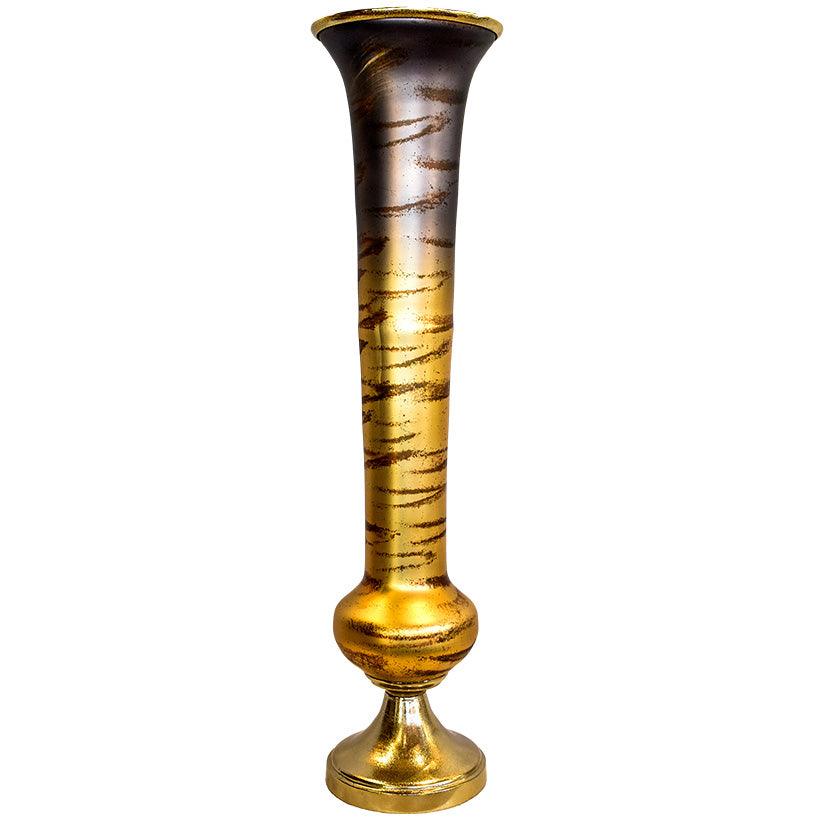 GOLDEN GLASS ALUMINIUM VASE - Chora Mykonos