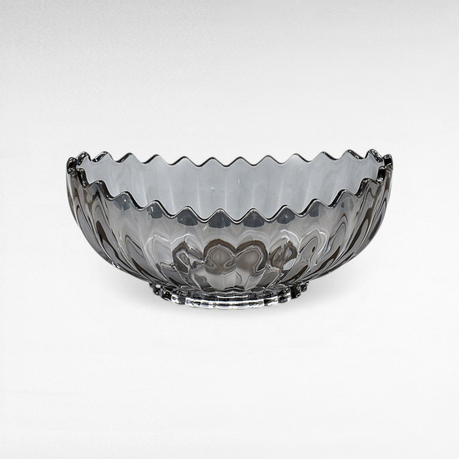 GREY FLOWER OVAL SERVING BOWL