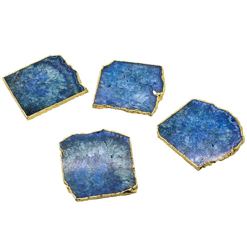 COASTERS BLUE AGATE SQUARE SET OF 4 PIECES - Chora Mykonos
