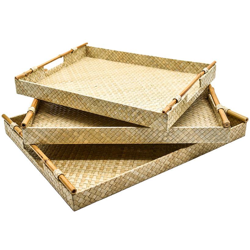 TRAY SET OF 3 40x30x4cm, 45x34x4cm, 50x38x4cm - Chora Mykonos